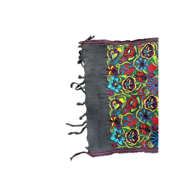 One-of-a-Kind Embroidered Floral Centerpiece table runner 46 Inches of Artistry - Picture 5 of 5